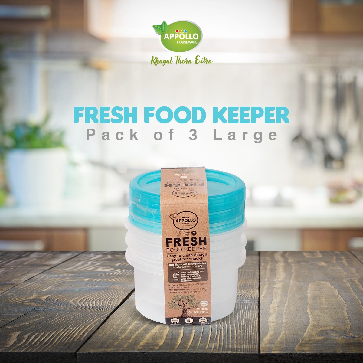 Fresh Food Keeper Large (700ml each) – Pack of 3